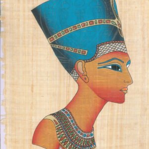 there is beautiful queen Nefertiti with the blue crown which is kept now in berlin museum