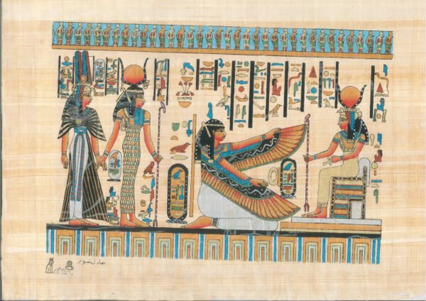 we see here Nefertary portrayed accompanied with the goddesses ISIS and MAAT