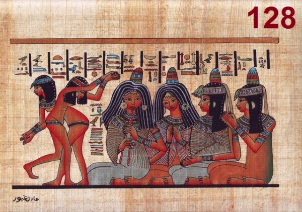 This view shows that how the ancient Egyptians love the music. We also should know that music, whatever its importance in the life after EGYPTIANS were performed by famous and professional musicians. The music was a sacred art in temples. The harp is one of the oldest instruments in ancient EGYPT. The harp is one of the oldest musical instruments in ancient EGYPT. This view depicts four female musicians they are shown here sitting and to dancers dancing in a part.