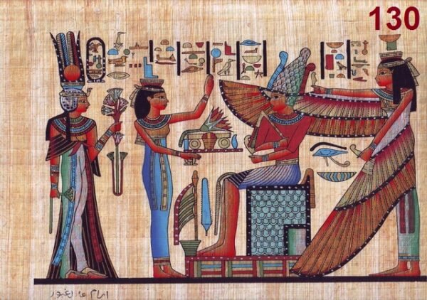 This view depicts the two goddesses ISIS and NEFTES. They are show here guarding the king RAMSES II who sitting in a religious view as a shape of the god OSIRIS, where every man was considered as an OSIRISIAN after his death. The king RAMSES II established plenty of cities in all over Egypt. He enrolled his triumph in this battle in a long text, which is considered the longest texts in the Egyptian literature. He ruled for around TV years and died when he was more over hundred years.