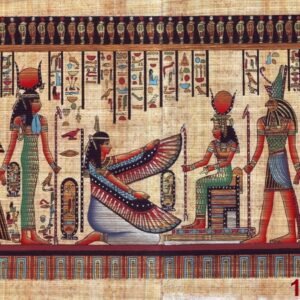 The queen NEFERTARY was the favorite wife for the king RAMSES II .her tomb is the finest in the valley of the queens; for its paintings manifesting great charm and dignity. We see here Nefertary, who was portrayed accompanied with the god HORUS ,with the goddess ISIS and with the winged MAAT