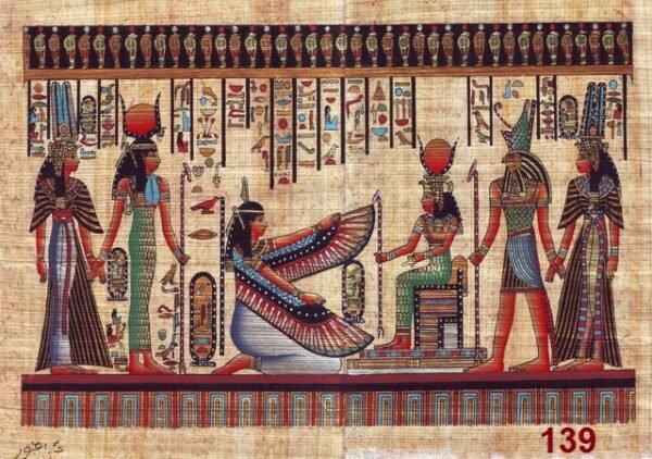The queen NEFERTARY was the favorite wife for the king RAMSES II .her tomb is the finest in the valley of the queens; for its paintings manifesting great charm and dignity. We see here Nefertary, who was portrayed accompanied with the god HORUS ,with the goddess ISIS and with the winged MAAT
