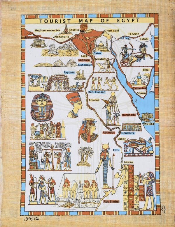 Egyptian Papyrus, Tourist Map