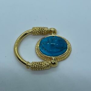 Sterling silver ring decorated with Turquoise or lapis gemstone