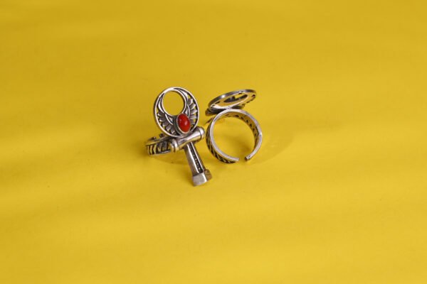 Ankh cross silver ring - Image 11