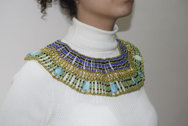 Queen Cleopatra scarabs Necklace Blue - Image 5