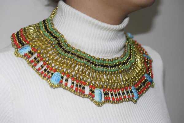Queen Cleopatra scarabs Necklace Green - Image 2
