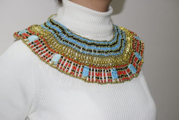 Queen Cleopatra with scarabs Necklace Turquoise color