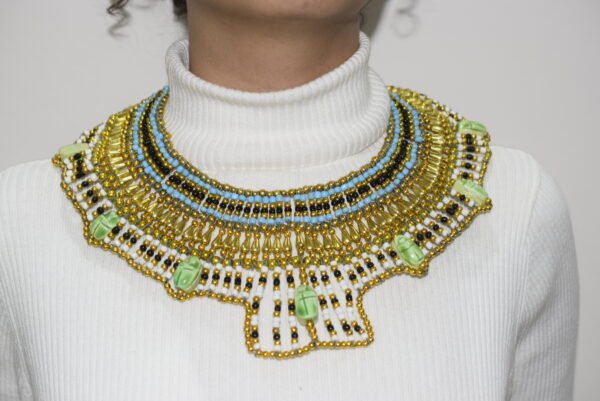 Queen Cleopatra with scarabs Necklace Turquoise color - Image 5