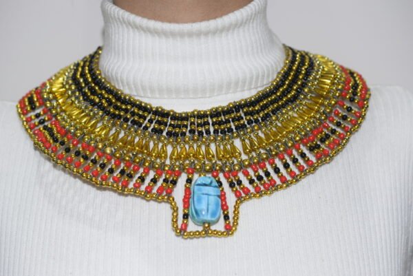 Queen Cleopatra scarabs Necklace Black
