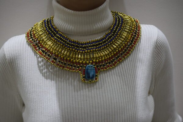 Queen Cleopatra scarabs Necklace Blue - Image 4
