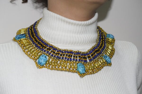 Queen Cleopatra scarabs Necklace Blue - Image 9