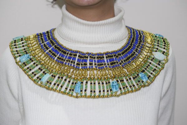 Queen Cleopatra scarabs Necklace Blue