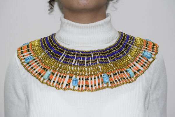 Queen Cleopatra scarabs Necklace Blue - Image 3