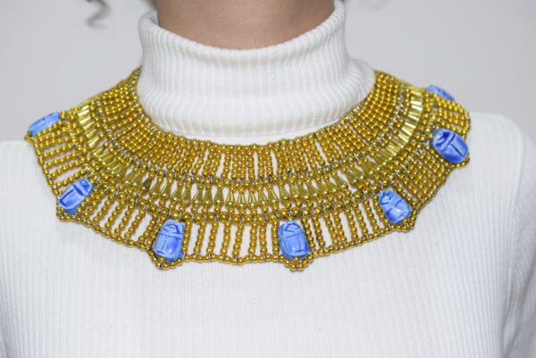 Queen Cleopatra scarabs Necklace Gold