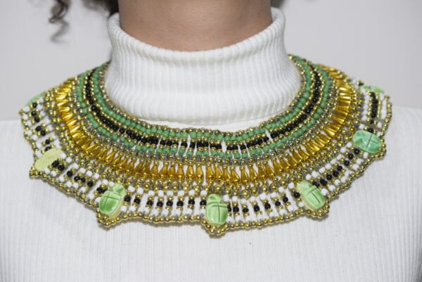 Queen Cleopatra scarabs Necklace Green - Image 3