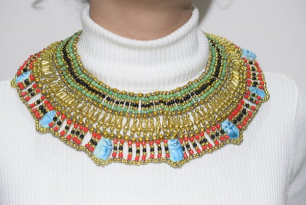 Queen Cleopatra scarabs Necklace Green