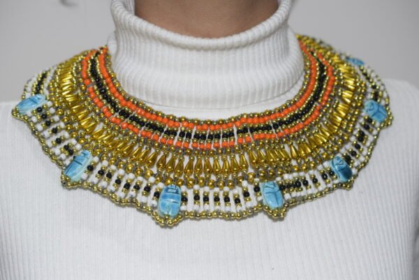 Queen Cleopatra scarabs Necklace Orange