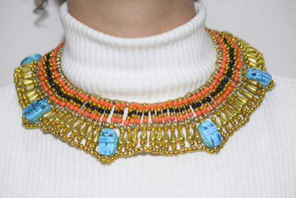 Queen Cleopatra scarabs Necklace Orange - Image 3