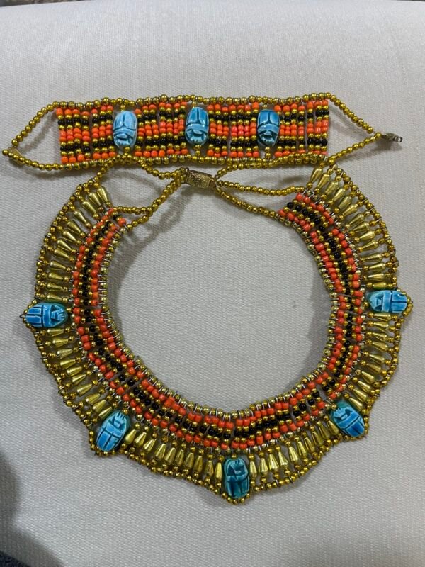 Queen Cleopatra scarabs Necklace Orange - Image 4